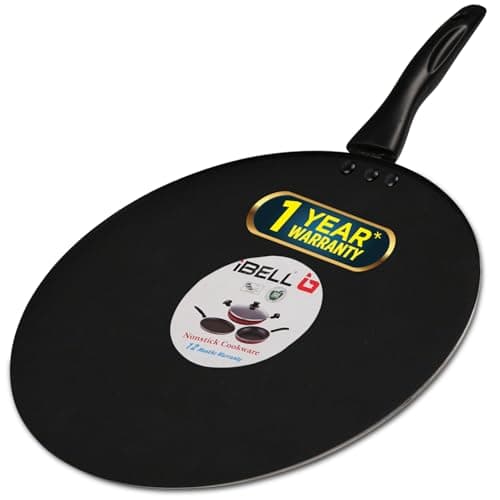 IBELL 3 Layer Durable Aluminium Non Stick Tawa Pan for Dosa/Roti/Chapati (290MM) Black
