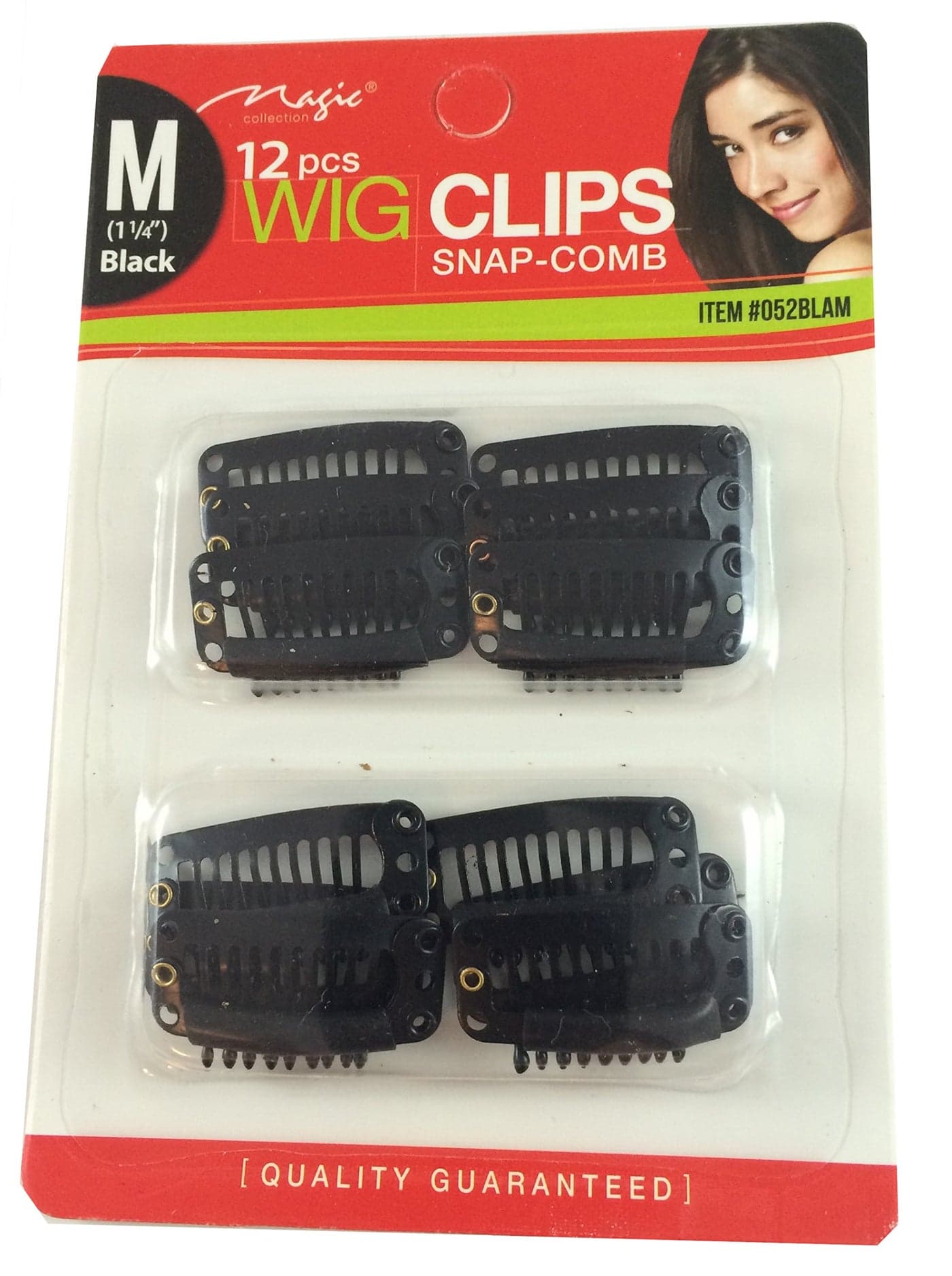 12 pcs Wig Clips Snap Comb 1 14 Medium Black