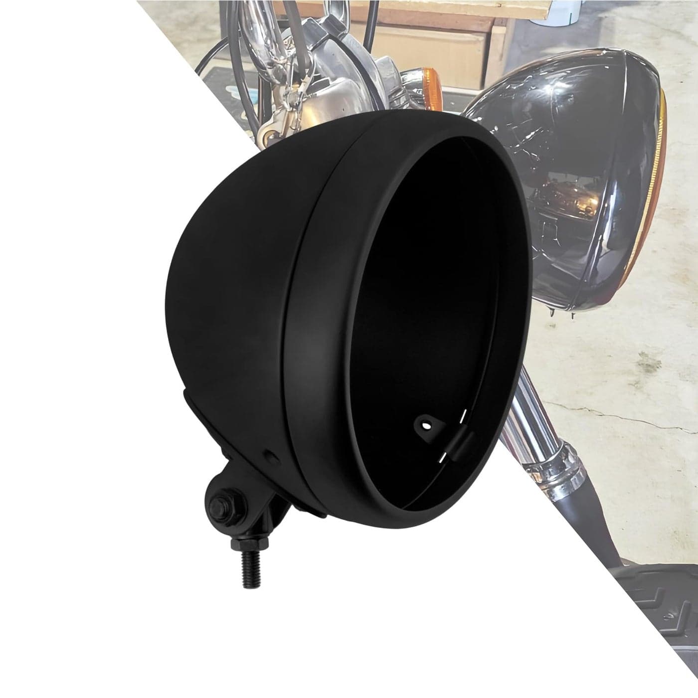 HDBUBALUS Motorcycle 7 Headlight Housing 7 Inch Head Lamp Bucket Fit for Harley Dyna Softail FX Custom Sportster XL Black