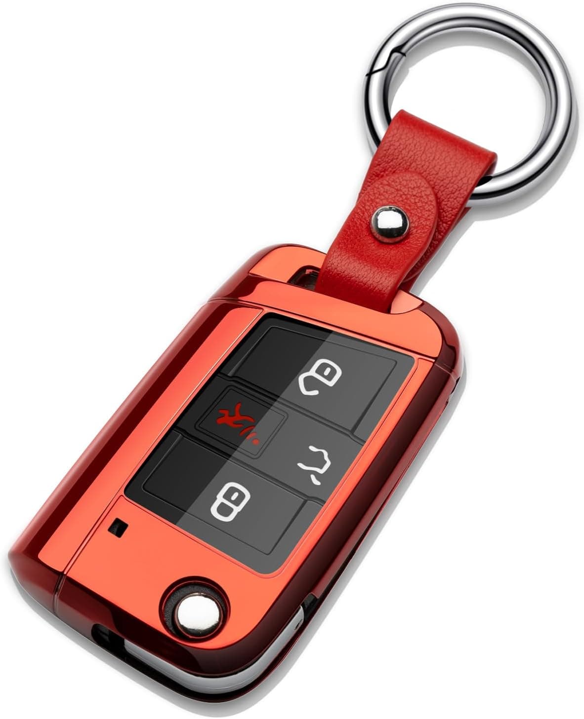 ZSPDACC Red TPU Key Fob Cover for Volkswagen Vehicles