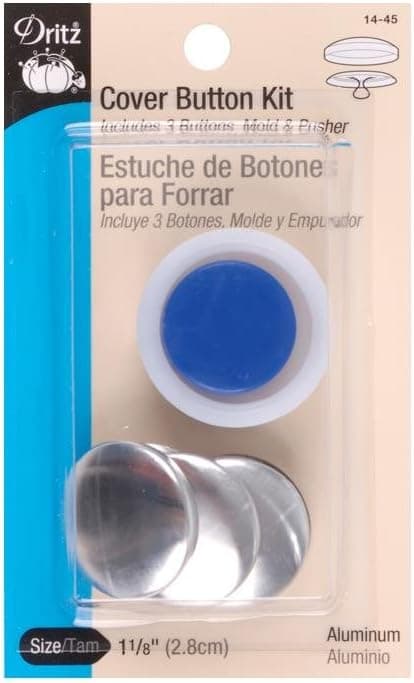 Dritz 1445 Cover Button Kit with Tools Size 45 118Inch 3Piece