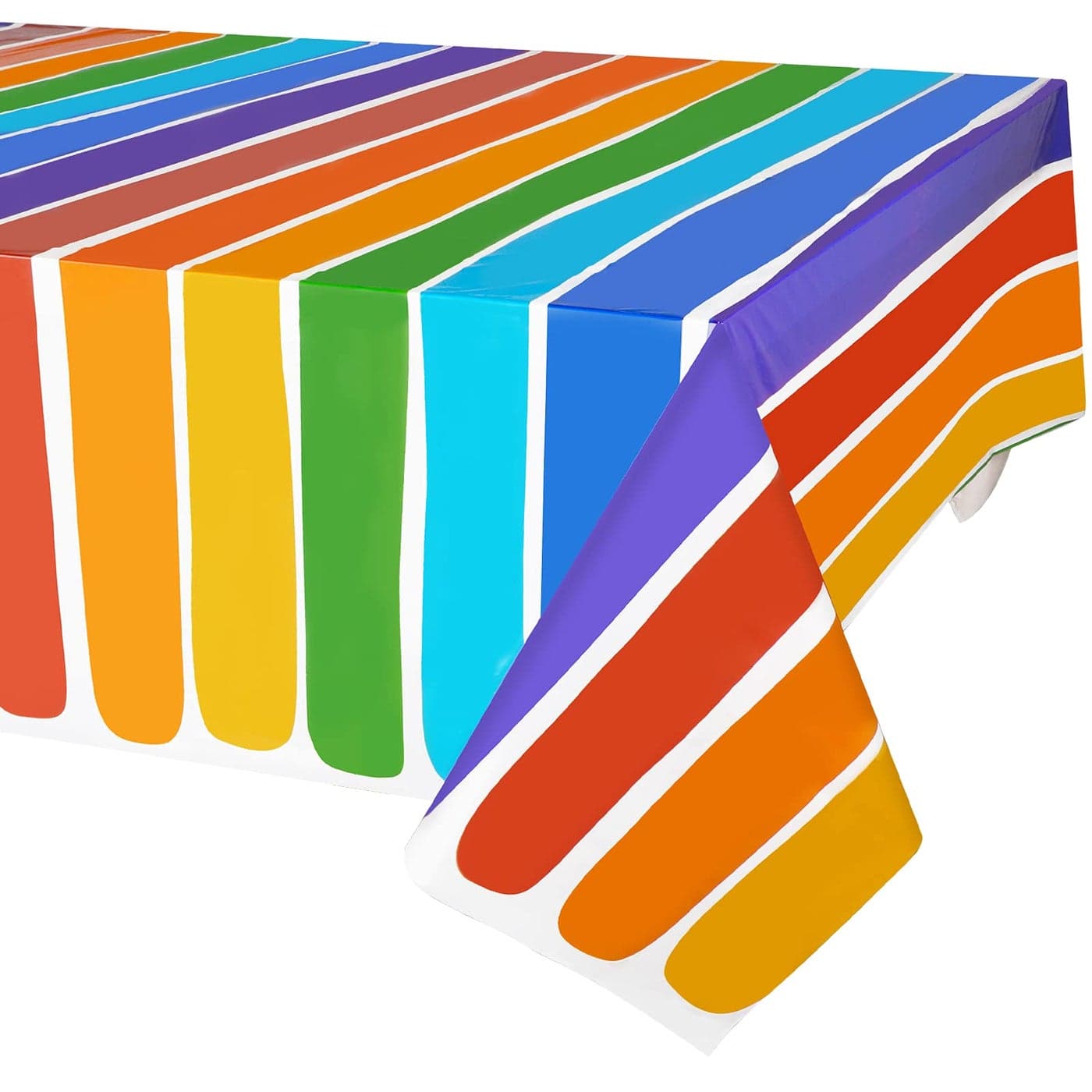 PHOGARY 3 Pack Rainbow Theme Tablecovers for Party Decoration Disposable Plastic Rectangular Table Covers Rainbow Parties Tablecloth Summer Beach Kids Birthday Cocktail Party Supplies