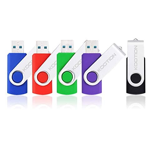 KOOTION 5 Pack 32GB USB 3.0 Flash Drives Swivel USB Stick Thumb Drives with High-Speed Transfer(Colors: Black, Blue, Green, Purple, Red)