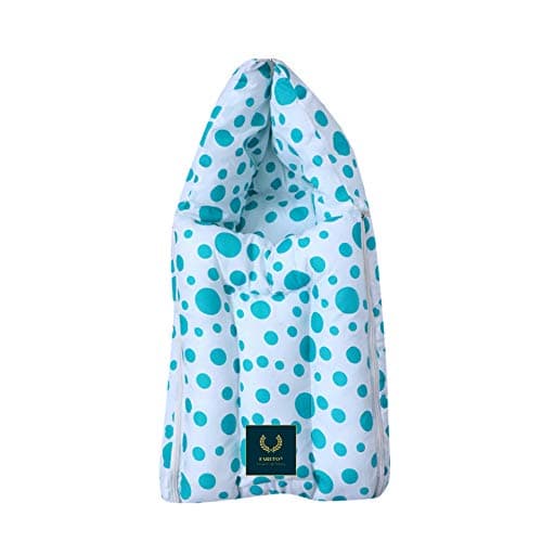 Fareto PI:Circle Baby's Cotton Sleeping Bag with Mattress (0-6 Months, Blue).