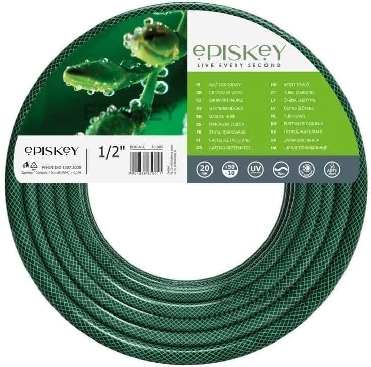 Episkey Heavy Duty Reinforced PVC Garden Hose Pipe 30M – 1/2 Inch Flexible Pressure Washer Pipe for Garden Watering, Car Wash, Pet Bathing & Home Cleaning – UV Resistant, Anti-Kink, Durable Water Hose