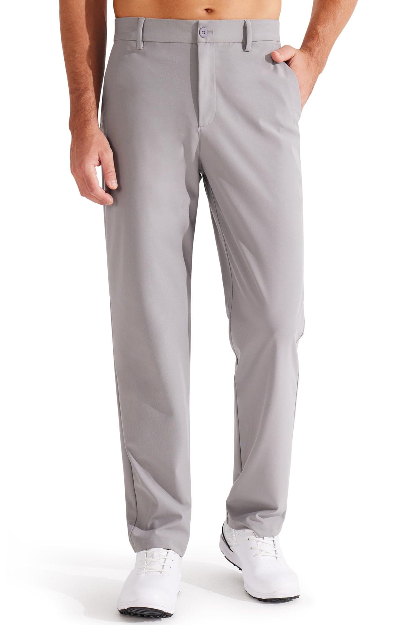 Libin Golf Pants Men Stretch Work Dress Pants 31 Lightweight Business Casual Trousers for Men Comfort Clothes Office Lounge Light Grey 36W x 31L
