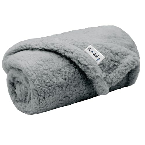 furrybaby Dog Blankets for Small Dogs Puppy Small Fleece Blankets for Pets Premium Cat Blanket Sherpa Pet Blanket Washable for Pet Kitten Doggy Grey 24x32 in S