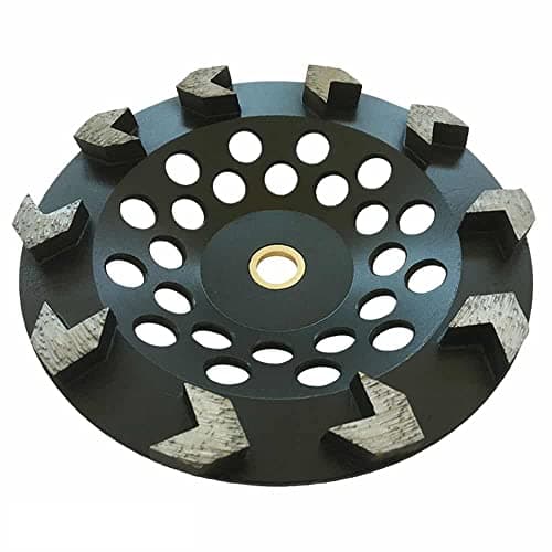 7" High Performance Diamond Grinding Wheels for Concrete, Paint, Epoxy, Mastic, Coating Removal, #30/40 Grit, 10 Arrow Segments, 7/8"-5/8" Arbor