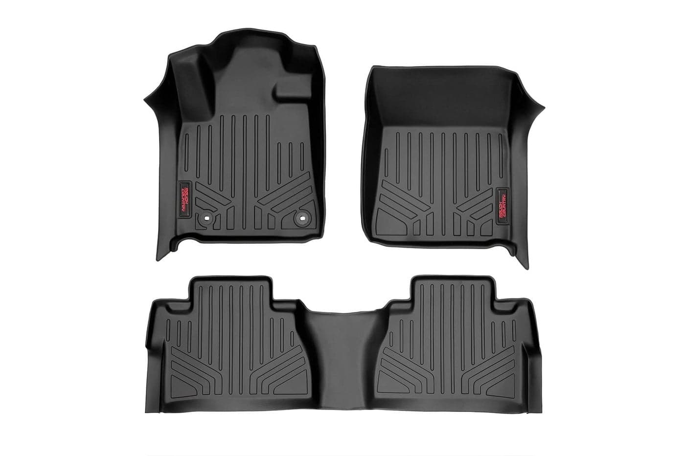 Rough Country All Weather Floor Mats for Toyota Tundra CrewMax 20142021 NonSlip Waterproof Flexible Floor Mat Front Rear Set