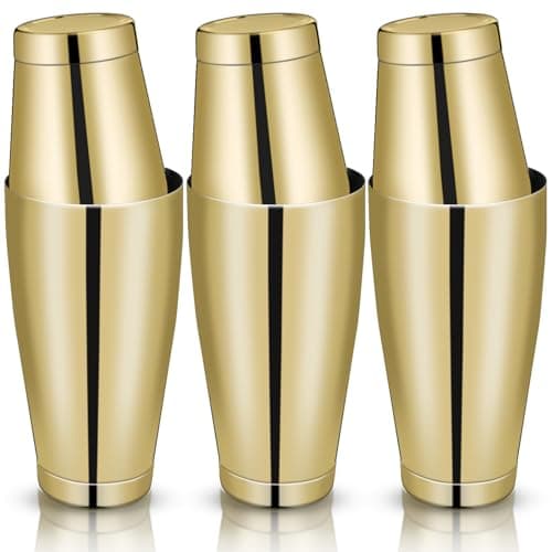 Sabary 6 Pcs Cocktail Shakers Professional Bar Shaker Boston Set Stainless Steel Martini Drink Mixer Basic Tool Weighted Shake Metal Can Cocktail Shaker Set 18 Oz 28 oz Gold