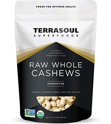 Terrasoul Superfoods Organic Raw Cashews 2 Lbs Premium Quality for Snacking Baking and Culinary Creations