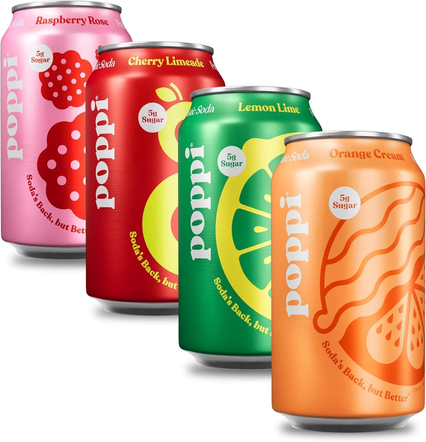 Poppi Sparkling Prebiotic Soda Variety Pack with Apple Cider Vinegar - 12 Fl Oz Cans (Pack of 12)