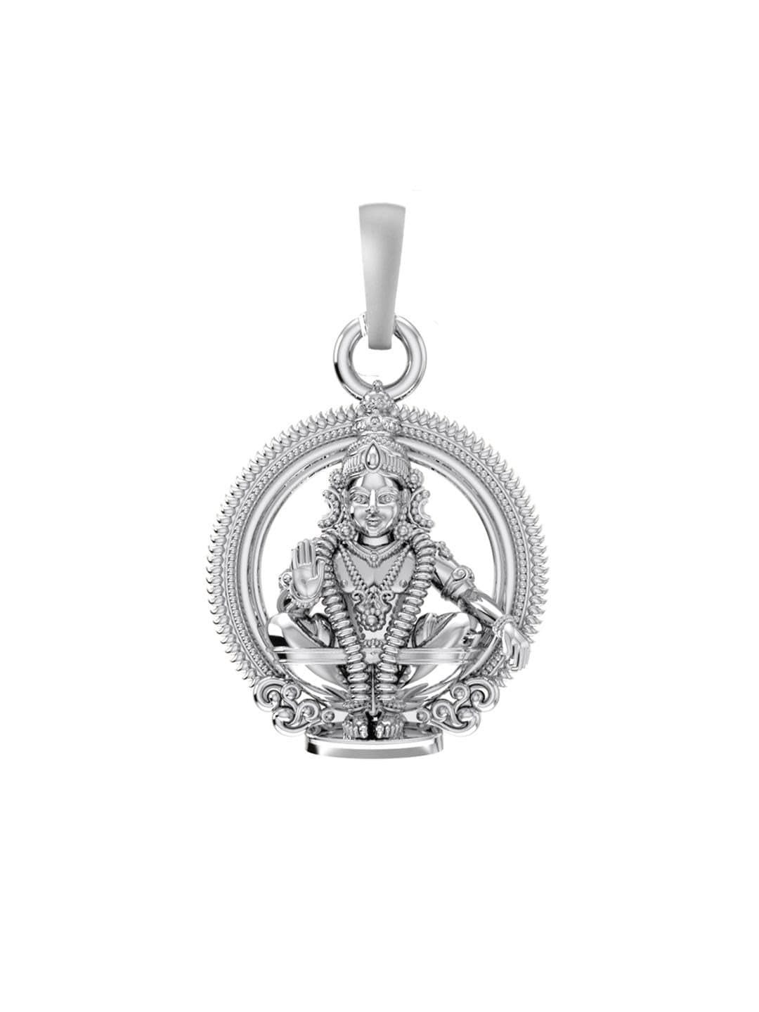 Akshat Sapphire A Sterling Silver (92.5% purity) God Ayyappa Pendant for Men & Women Pure Silver Lord Ayyappa Locket (Big Size) for Good Health & Wealth
