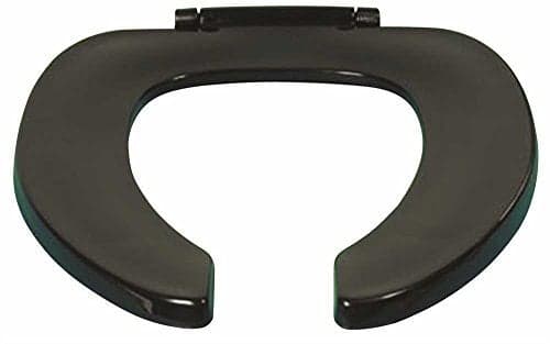 Centoco Black Toilet Seat Elongated, Toilet Seat Cover, Open Front No Cover, Heavy Duty Commercial, Plastic, Made in the USA, 500STSCC-407