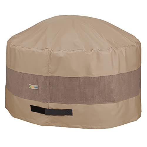 Duckcovers Elegant Waterproof 34 Inch Round Fire Pit Cover, Outdoor Firepit Cover