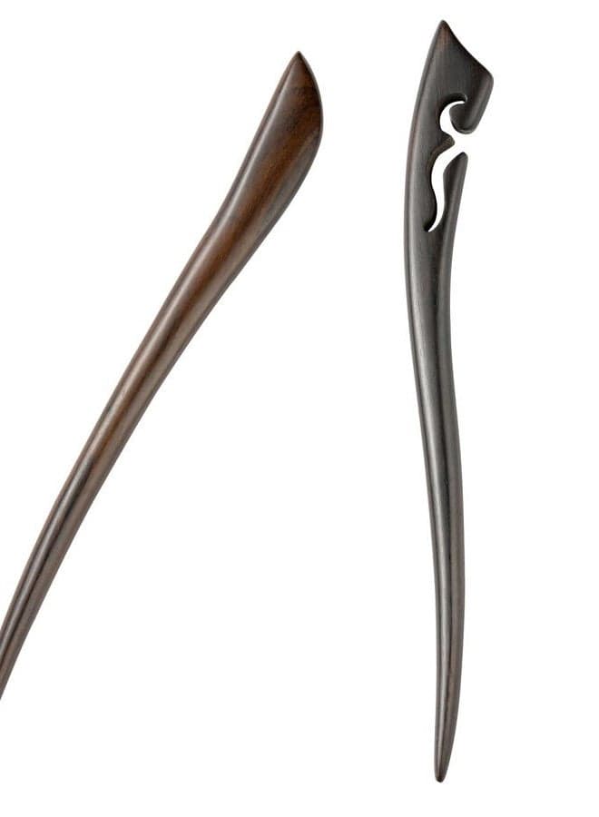 Classical Handmade Carved Hair Sticks-Natural Black Sandalwood(ebony) Hair Styling Pins Chopsticks for Hair Updo Making Accessory-7 Inches Long (STY3 Pack of 2)