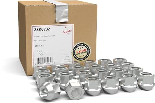 Wheel Accessories Parts 24 Pcs M14x2 14x2 Thread Open End Bulge Acorn 21mm 0.84" Long Lug Nuts Zinc 3/4" 19mm Hex Fits Chevy Silverado 1500 | Ford F 150 | Ram 1500