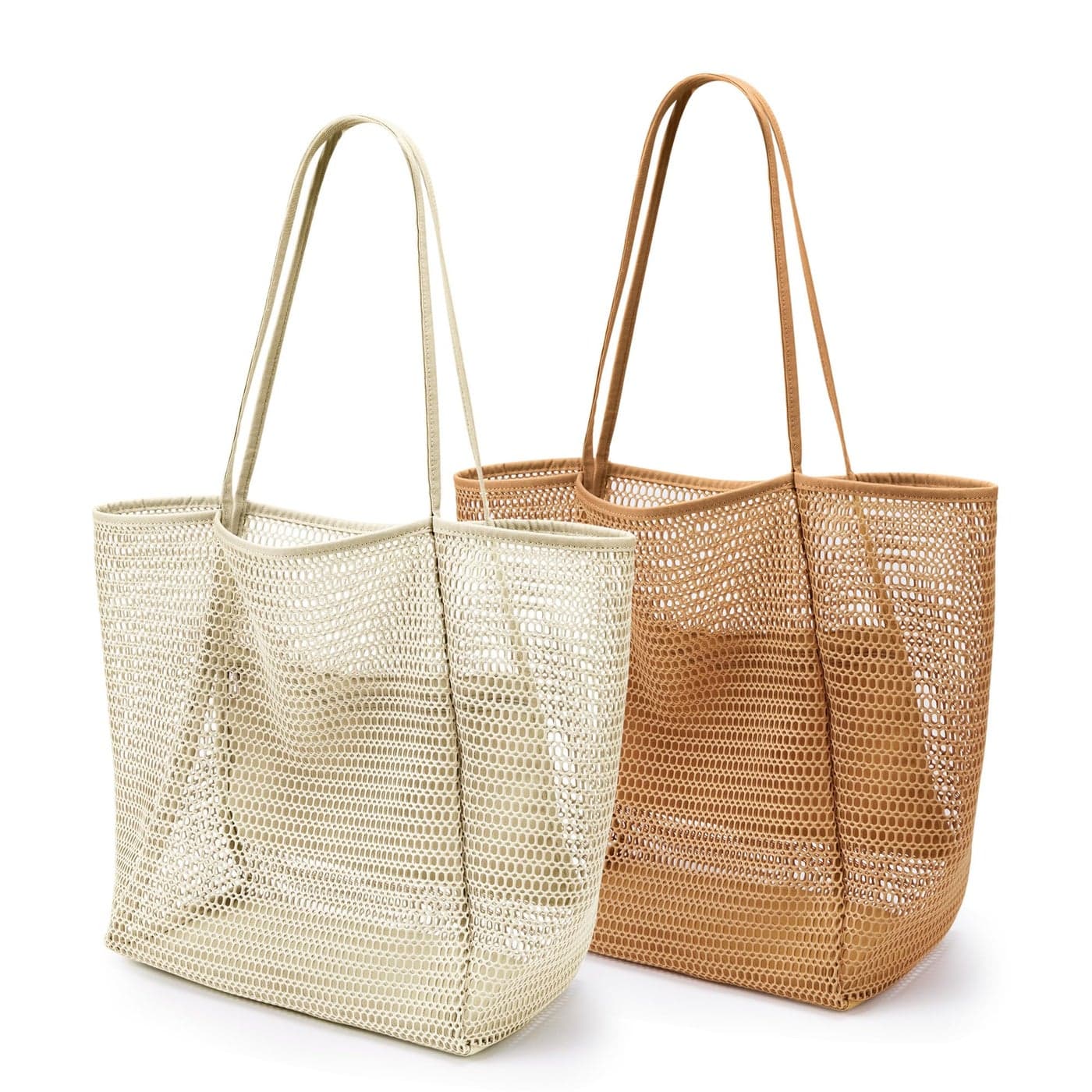 KALIDI Reusable Grocery bag 2 Packs Large Tote Bag 15X17 Durable Mesh Foldable Daily Utility Shopping Laundry BAG