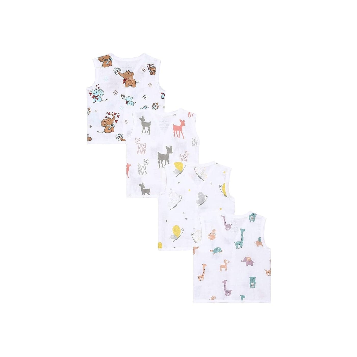 The Boo Boo Club Muslin Jhabla For Baby Extra Soft Organic Cotton Set Of 4 Gots Certified 03 Months Kids Summer Wear Set Multicolor
