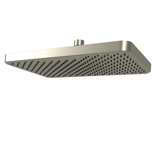 SparkPod 12 Inch Rectangle Rain Shower Head Ceiling or Wall Mount Rainfall Shower Head Large Coverage Showerhead Brass Ball Joint with 360 Adjustment 1Min Install Elegant Brushed Nickel