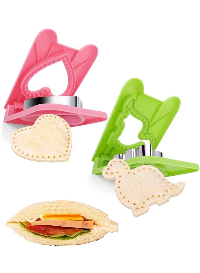 2PCS Sandwich Maker, Sandwich Cutters for Kids Lunch, Crustless Breakfast Sandwich Cutter and Sealer Set