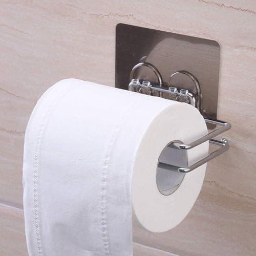 Perpetual Tissue Paper Holder for Bathroom - Satinless Steel Self Adhesive Multipurpose Paper Roll Holder, Towel Roll Hanging for Kitchen, Bathroom, Toilet (Pack of 2)