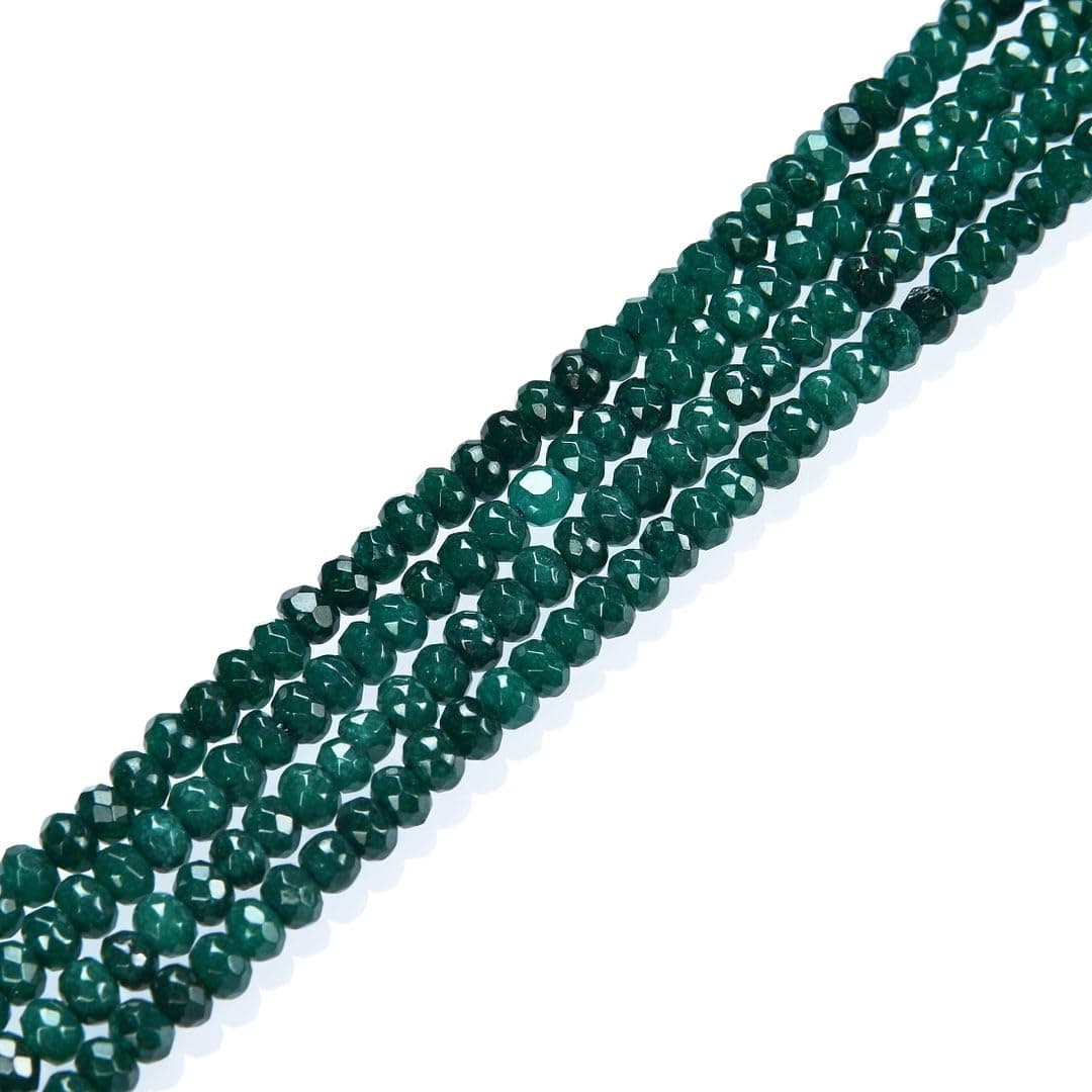 2 Strands Adabele Natural Emerald Green Quartz Healing Gemstone 4mm Small Faceted Rondelle Loose Beads Gem Stone Spacer 200210pcs for Jewelry Making GH1R10