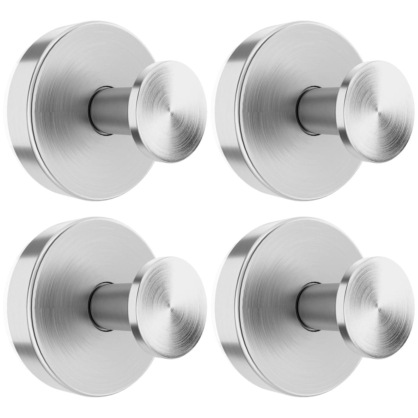 BKV Suction Cup Hooks for Glass WindowRemovable Shower Hooks for Inside ShowerMetal Towel Hooks for Bathrooms4 PackSilver