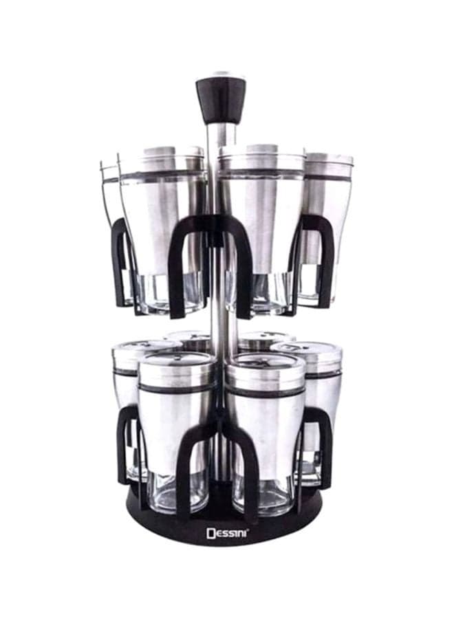 12-Piece Spice Jar Silver 21x21x34cm