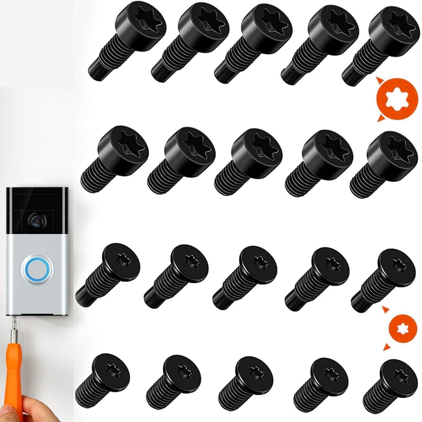 Video Doorbell ScrewsVideo Doorbell Replacement Screws Fits All Video Doorbell Models 4Set 20pcs Black