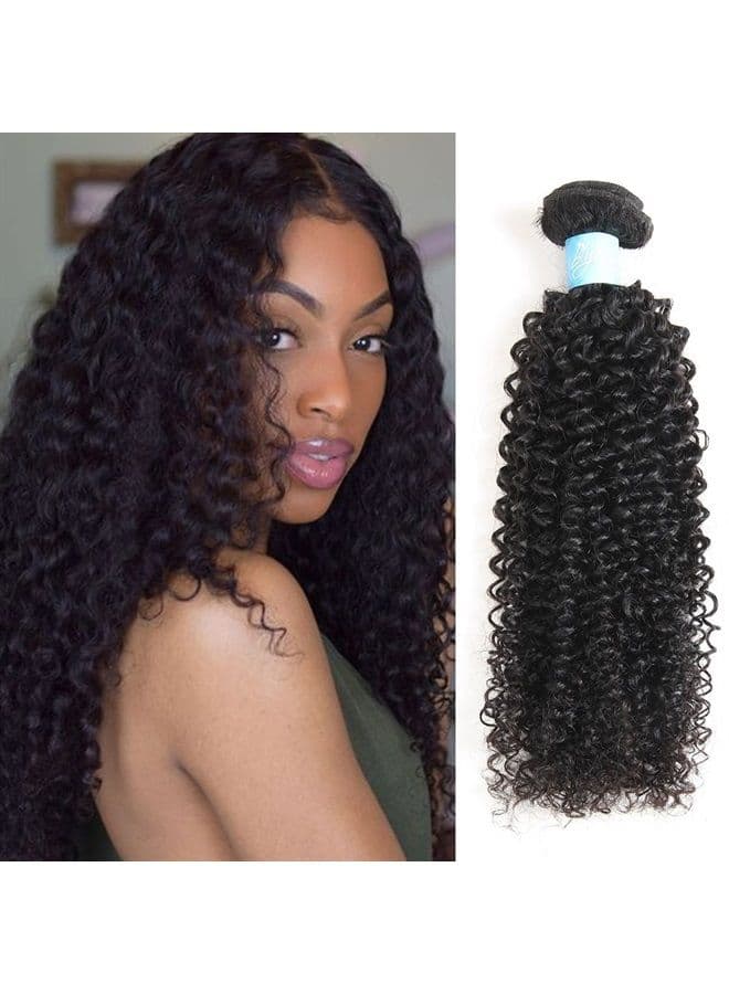 7A Mongolian Kinky Curly Human Hair Bundles 26 Inch Unprocessed Hair Weave Weft for Black Women Natural Color