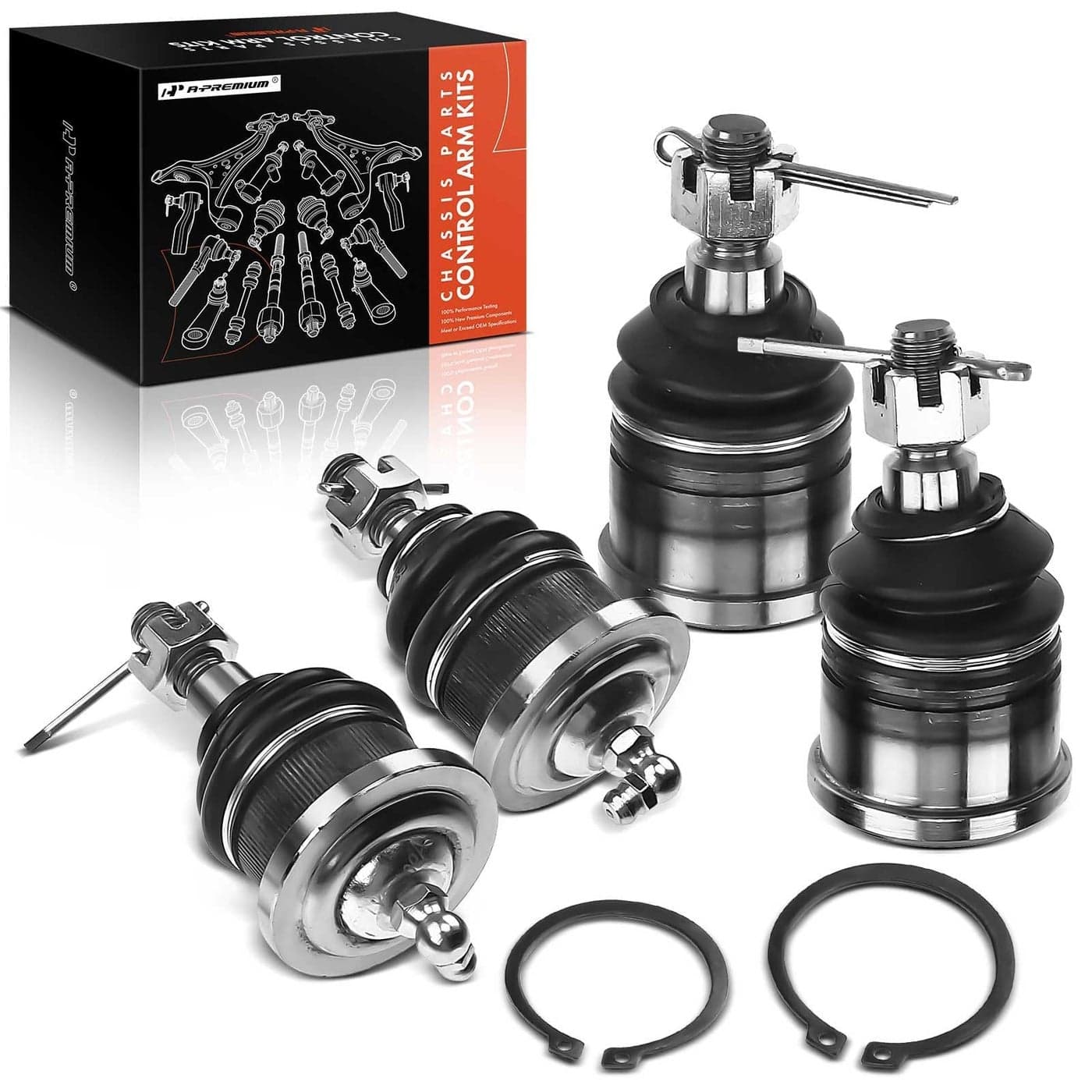 APremium Set of 4 Front Upper Lower Ball Joint Kit Compatible with Honda Accord 19982002 Acura TL 19992003 CL 19972003 Isuzu Oasis 19961999