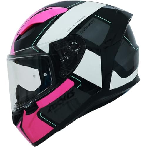 AXXIS Segment Vantage Full Face Helmet | ISI & DOT Certified | Dual Visor | Lightweight Polycarbonate Shell | Aerodynamic & Comfortable (Black Grey Matt, L)