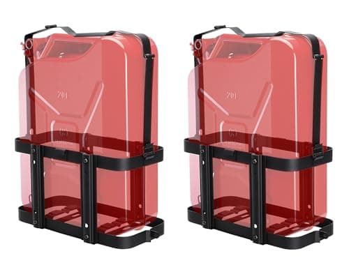 Racewill 2 Pack Upgrade Jerry Can Mounting Holders 5 Gallon 20 Liter Black Double Lockable Jerry Gas Can Holder Racks