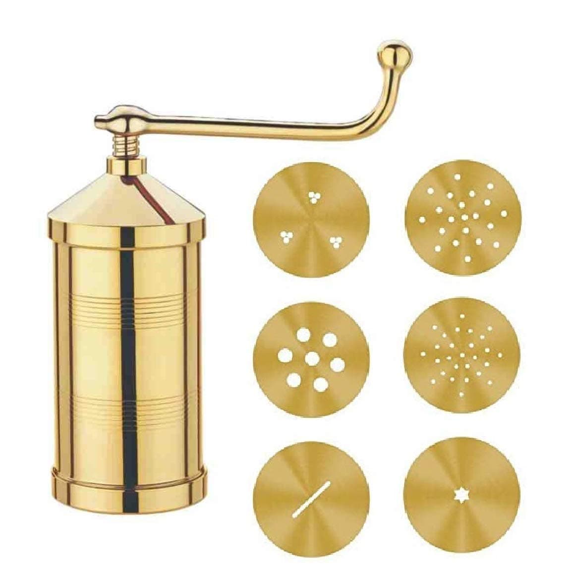 SHIFA CRAFT Pure Brass Sev Chakli Gathiya Sevaia Maker with Removable Bottom Sancha Murukulu Janthikulu Press Machine