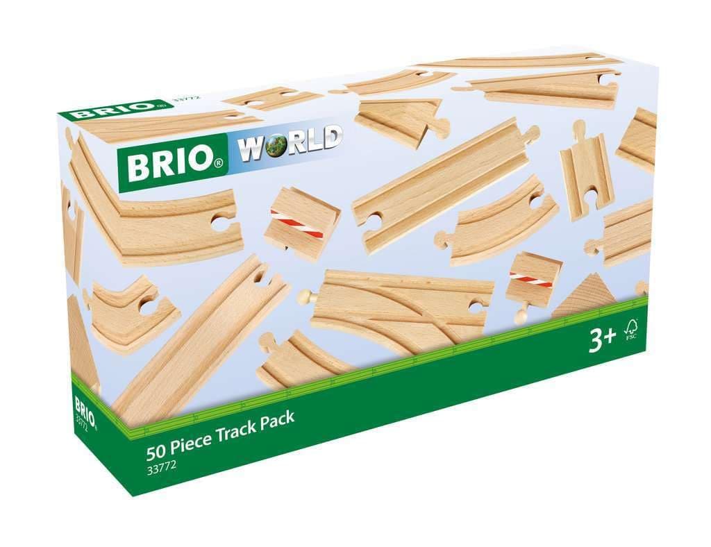 BRIO 33772 Special Track Pack - 50 Piece Set of Wooden Railway Tracks | Ideal for Creative Kids Age 3 and Up | Safety Tested | Compatible with All BRIO Railway Toys | FSC Certified