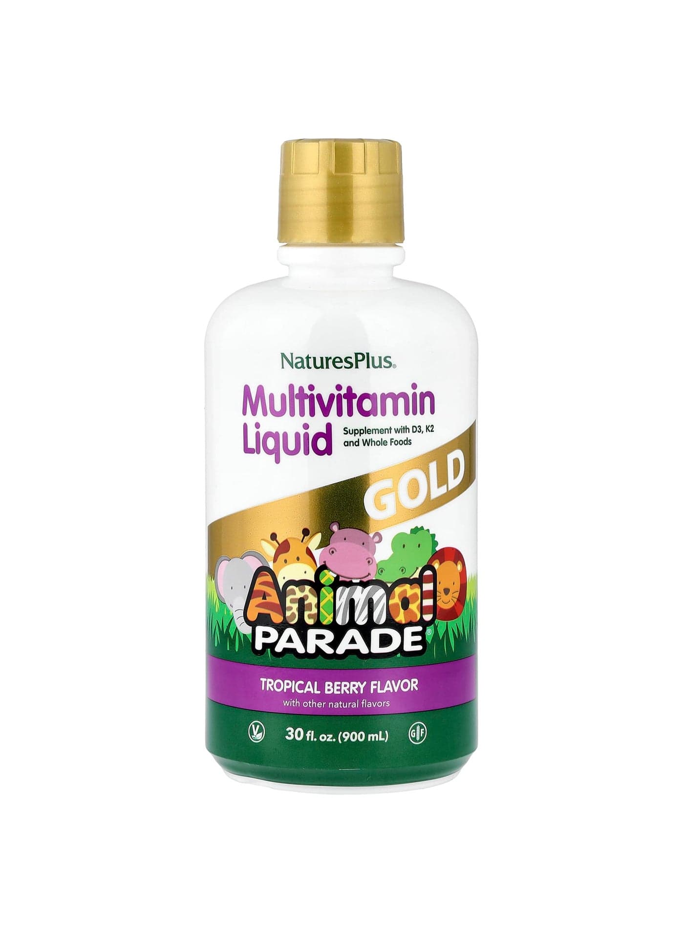 Animal Parade Gold, Multivitamin Liquid, Tropical Berry, 30 fl oz (887.1 ml)