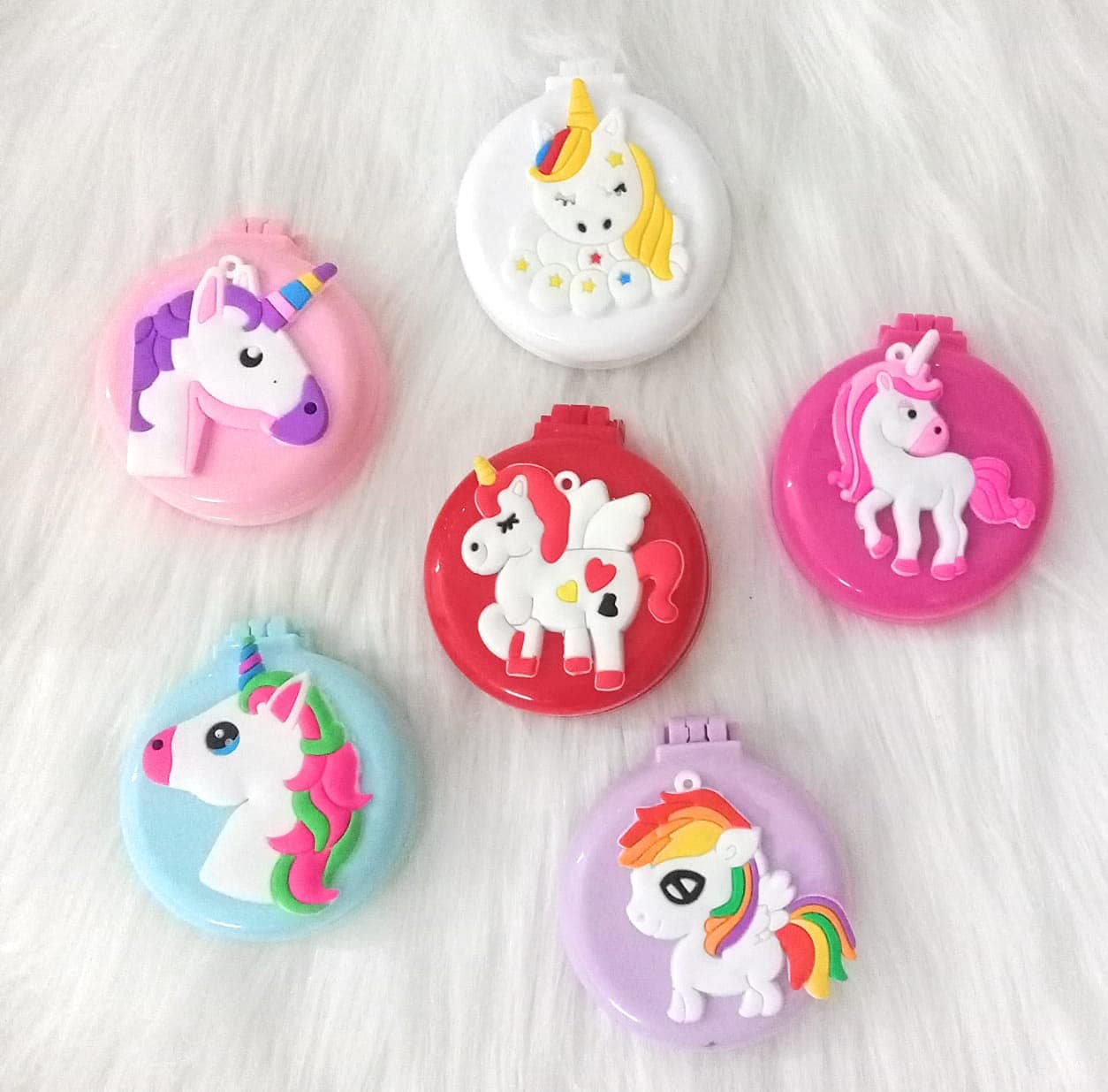 TERA 13 Returm Gifts For Kids Hair Comb With Mirror For Girls 6 Pcs Unicorn Hair Comb For Girls Compact Mirror For Kids Kanjak Gifts Birthday Gifts Hair Comb Brush For Girls