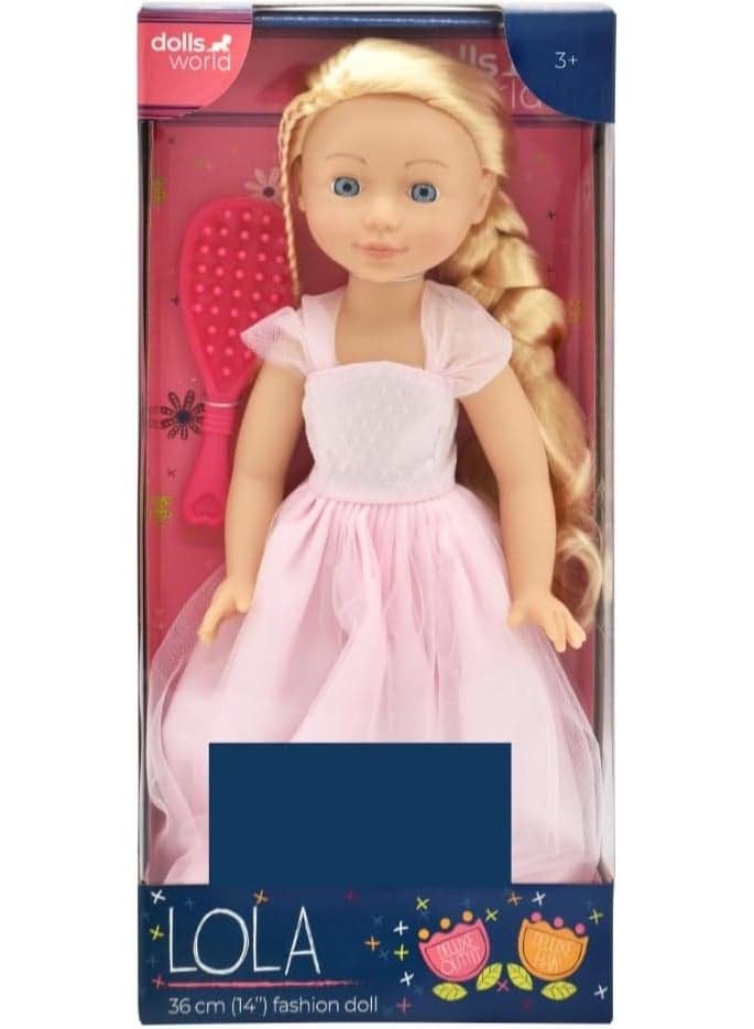 Dolls World Peterkin Lola 14-Inch Soft Fashion Doll with Moving Arms & Legs – Cuddly & Batheable Doll Toy for Kids 18 Months+