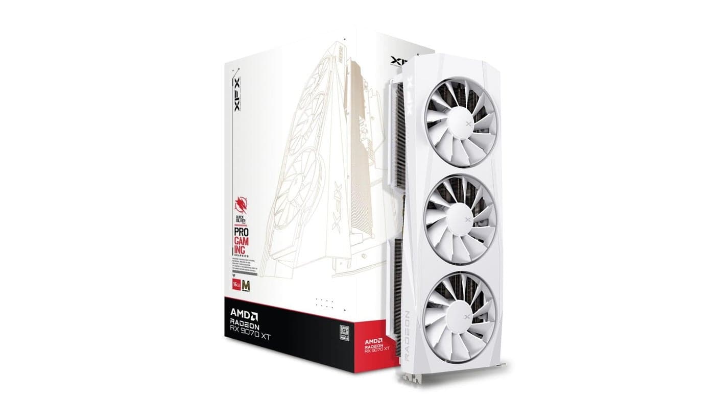 XFX AMD Radeon RX 9070 XT Quicksilver White Triple Fan 16GB GDDR6 PCIE 5.0 Graphics CA