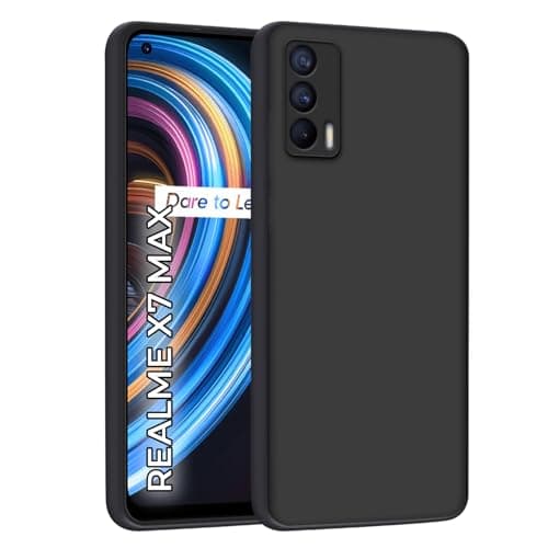 HELLO ZONE Exclusive Matte Finish Soft Back Case Cover for Realme X7 Max 5G - Black