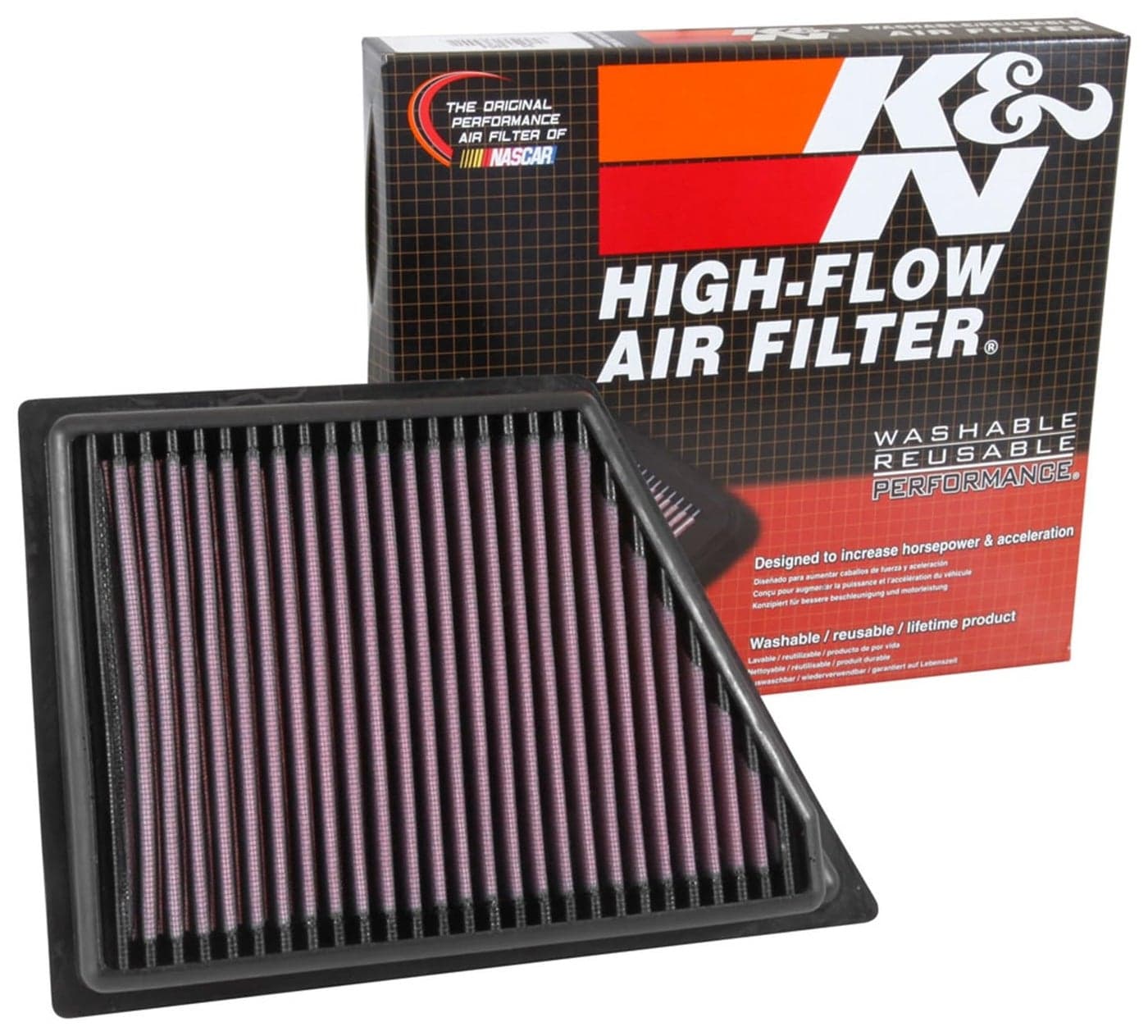 K&N Engine Air Filter: Increase Power & Acceleration, Washable, Premium, Replacement Car Air Filter: Compatible with 2016-2019 CADILLAC (CT6), 33-5053