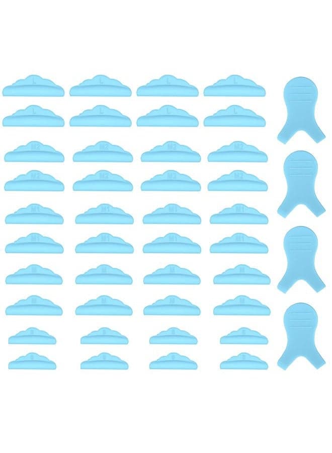 44 Piece Lash Lift Rods,Silicone Eyelash Perming Curler Makeup Tools,5 sizes S/M/M1/M2/L,Reusable Lash Lifting Pads (Blue)