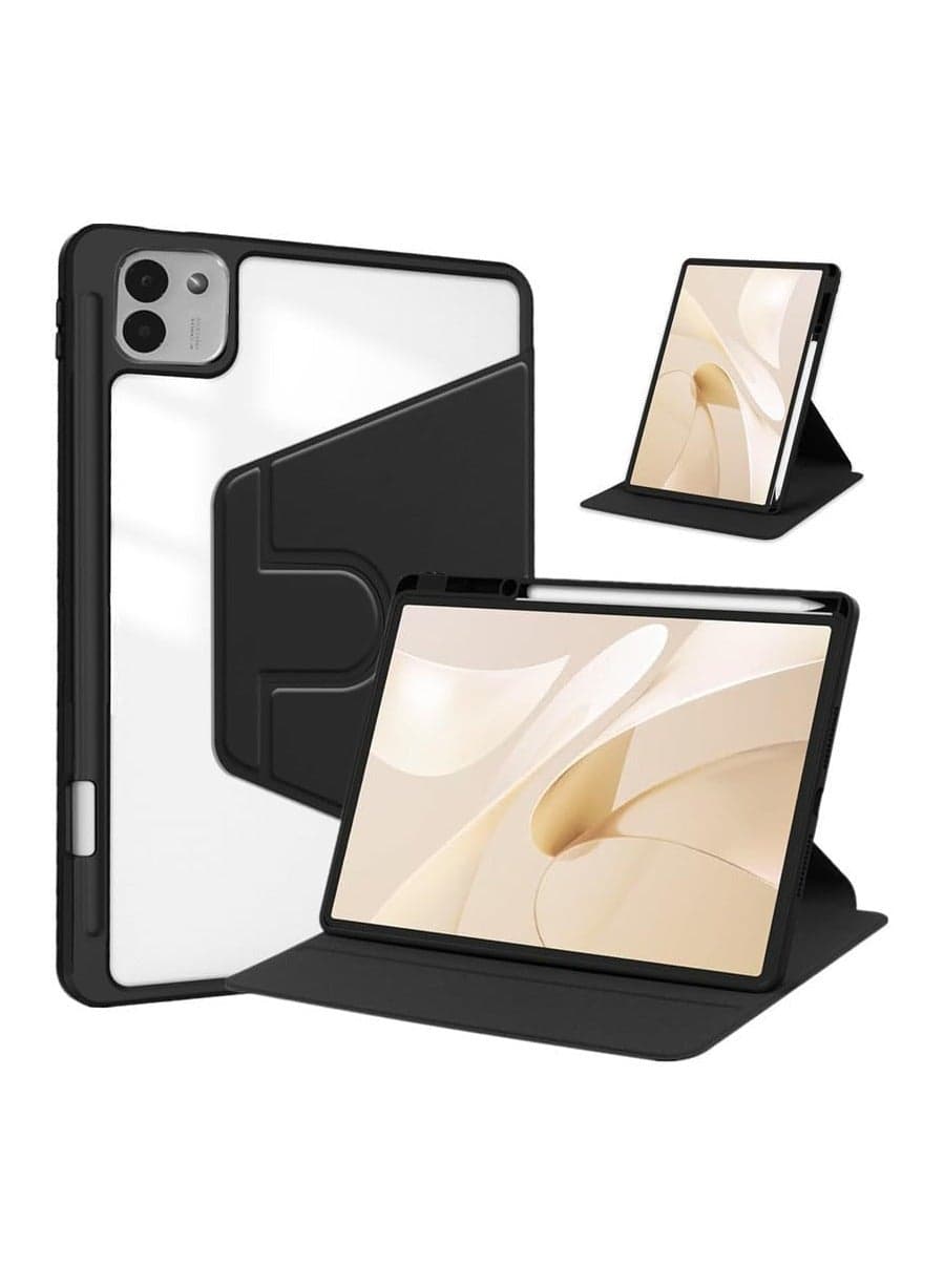 Case Compatible with Honor MagicPad 3 13.3 Inch (2025) Tablet, Rotating Bracket Flip Cover Intelligent Protective Cover with Pen Slot and Auto Sleep/Wake-up (Black)