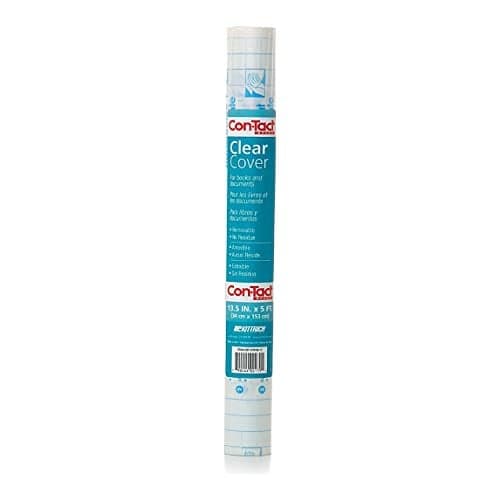 Con-Tact Brand Clear Adhesive Protective Liner, Protect Books and Documents, Easy to Apply Book Cover, 13.5'' x 5'