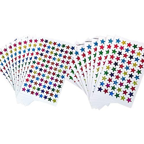 Pack of 1560pcs 1cm&1.3cm Self Adhesive Assorted Colors Laser Shiny Sparkle Star Stickers Kids Students Rewards Teachers Supplies(1cm&1.3cm)