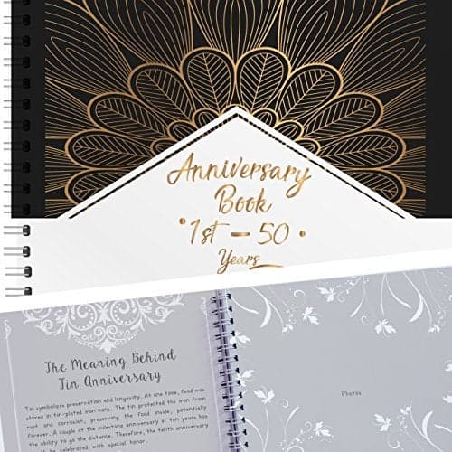 Memory Book | A Hardcover Wedding Memory Album To Document Wedding Anniversaries From The 1st To 50th Year |Gifts for Bride and Groom | Wedding Planner Book