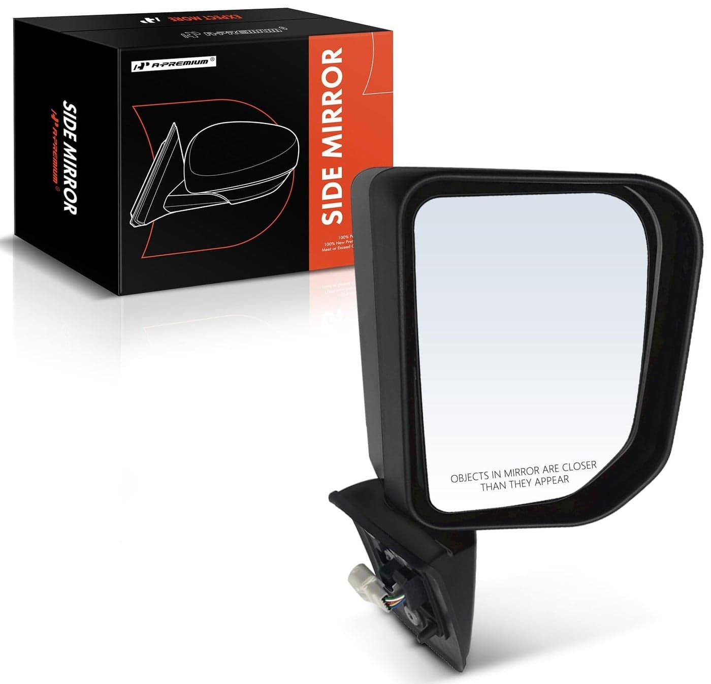 A-Premium Passenger Side Power Door Mirror - Compatible with Toyota FJ Cruiser 2007-2014 - Non-Heated Manual Folding Black Smooth Outside Rear View Mirror w/Turn Signal - Replace# 8791035A01
