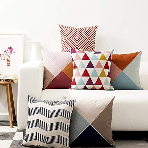 AEROHAVEN™ Set of 5 Cotton Designer Decorative Throw Pillow/Cushion Covers - 12 x 12 inches