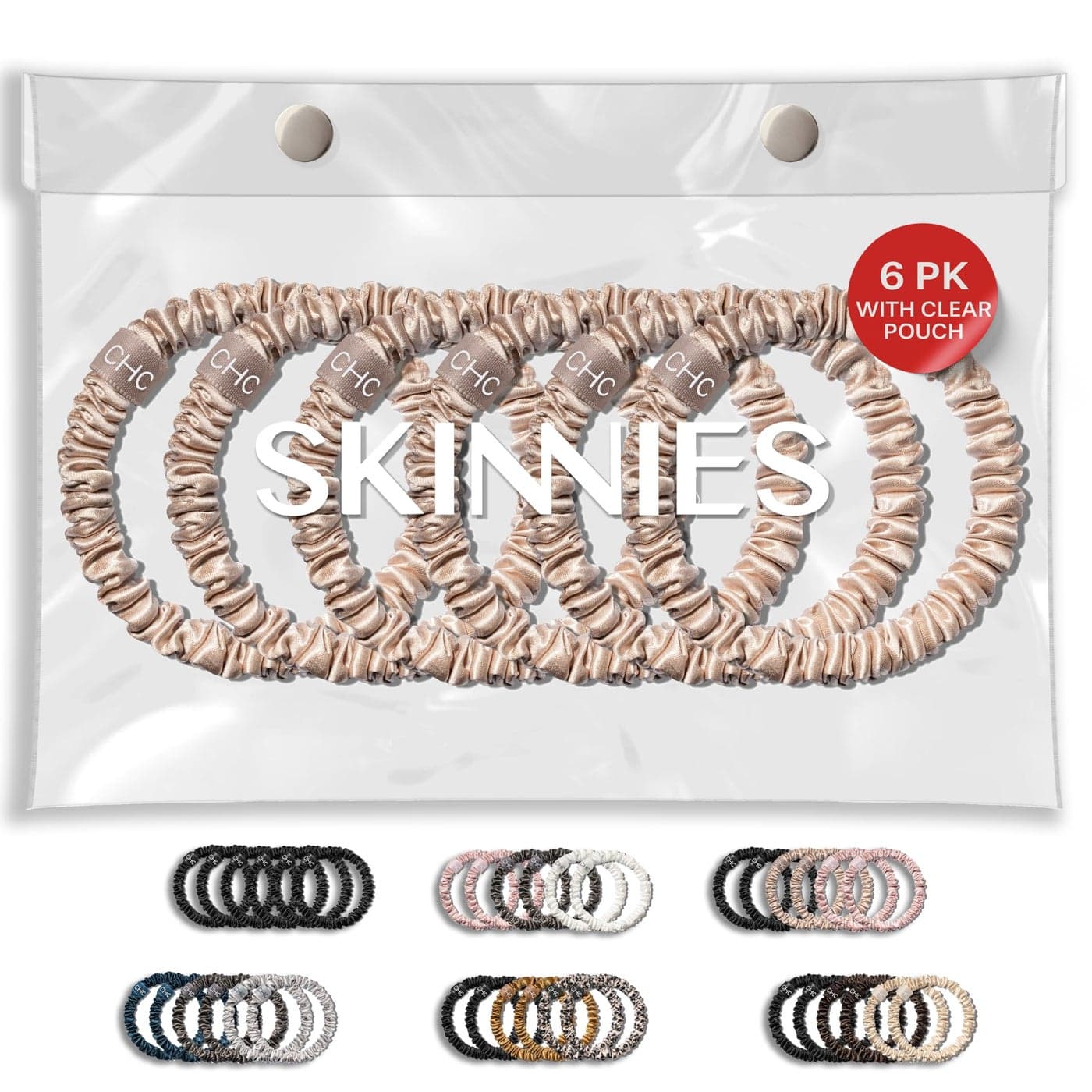 SUNDAYSILKS Luxurious Mulberry Silk Scrunchies for Women Girls NoSlip Silky Hair Ties for Natural Curly Thin or Thick Hair Gentle Hold for Ponytails Sleep Mini to Large Sizes 6 Pack